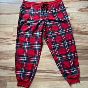 stars above Red Plaid Lounge Pants